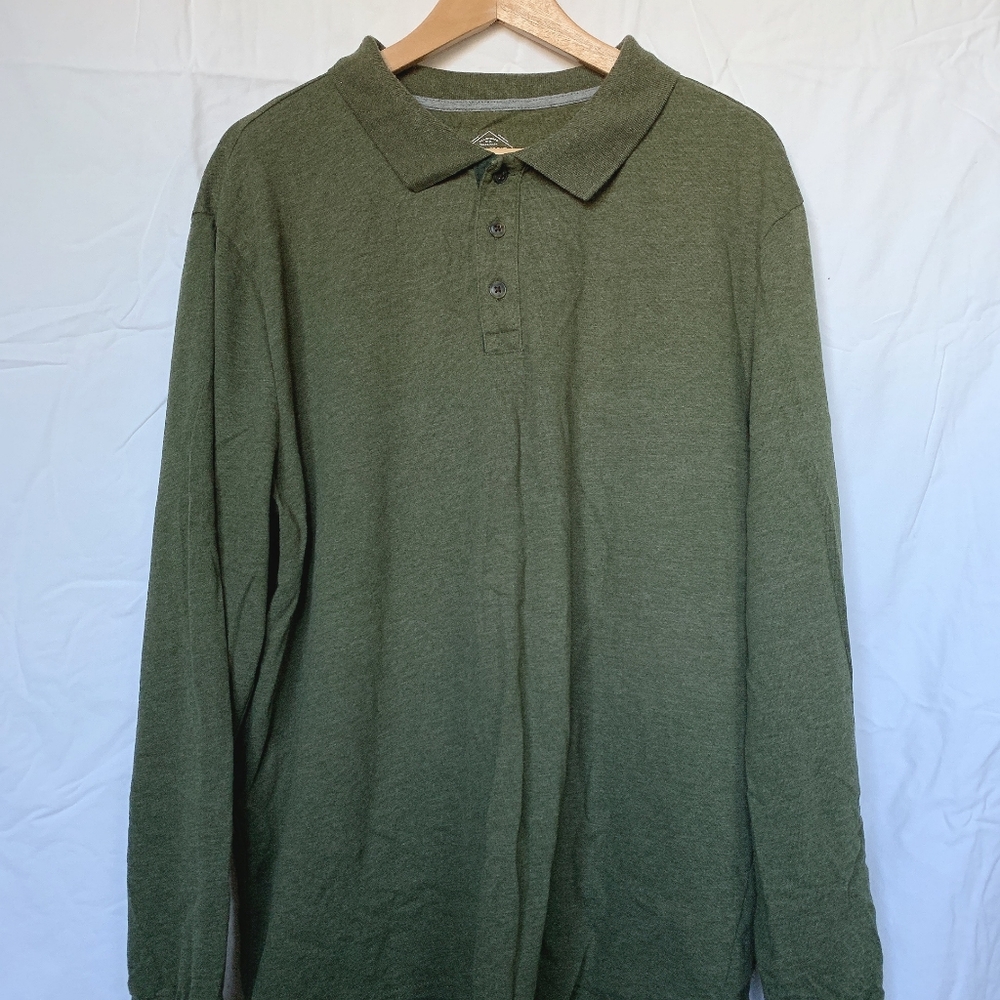 St John’s Bay, Size XL, Green Long Sleeve Polo